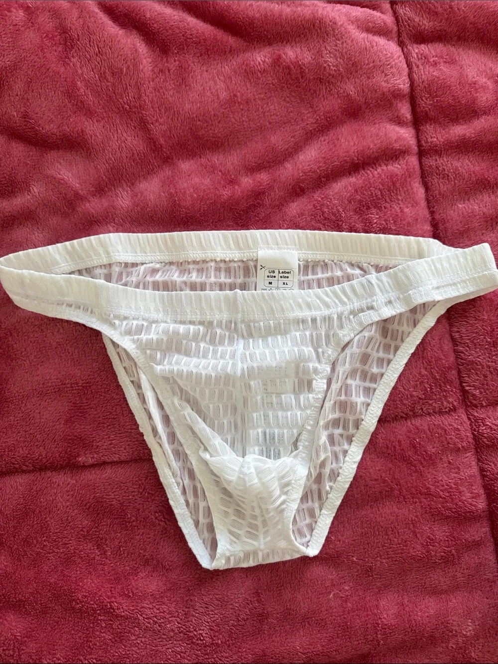 Men's White Mesh Bikini Briefs - Breathable Support